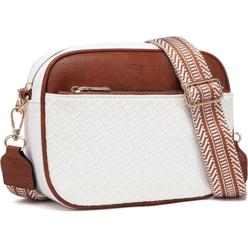 Vegan Leather Crossbody Purse Small Handbag With Detachable Coin Pouch For Women